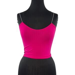 Intimately Free People Bright Pink Crop Brami Tank Stretch Skinny Strap Sz XS/S